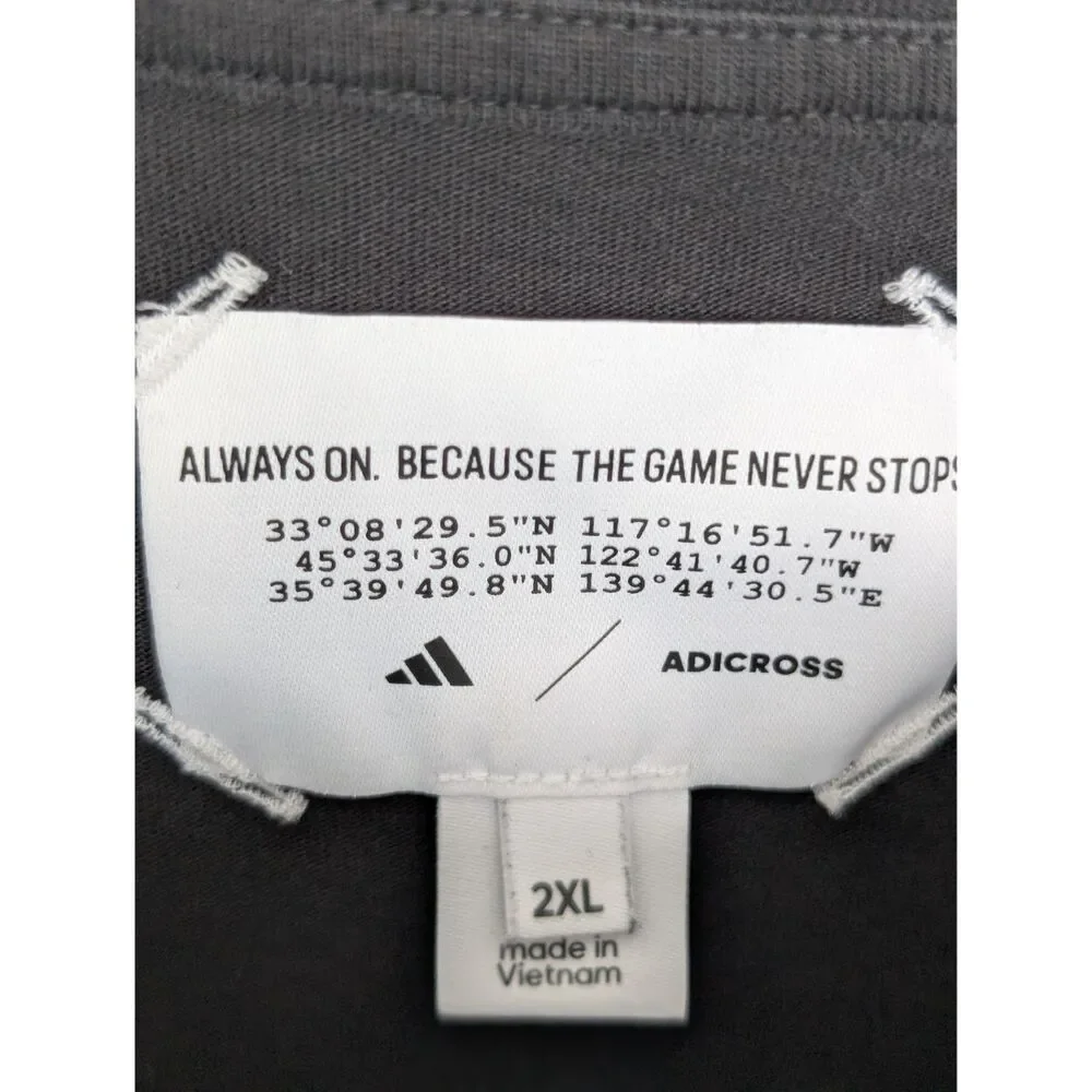 Adidas Adicross 3 Stripe Graphic Short Sleeve T-Shirt Sz 2XL Black White